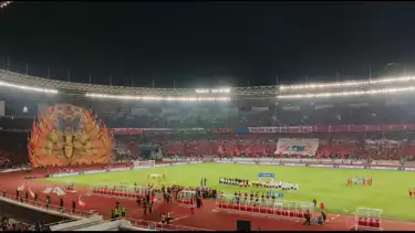 Tifo The Jakmania di Laga Persija Jakarta Vs PSIM Yogyakarta