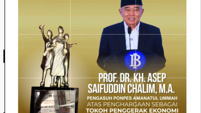 KH. Asep Saifuddin Terima Penghargaan Bank Indonesia sebagai Tokoh Penggerak Ekonomi