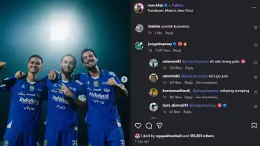 Joey Pelupessy ikut rayakan kemenangan Persib Bandung