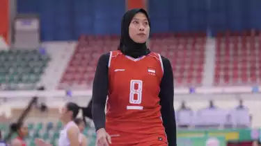 Megawati Hangestri saat membela Timnas Voli Putri Indonesia