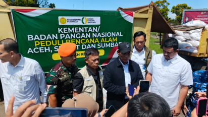 Meski Belum Fit, Mentan Amran Panas-Panasan Cek Sawah di Tapteng