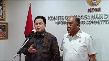 Menpora Erick Thohir bersama Ketum KONI Marciano Norman