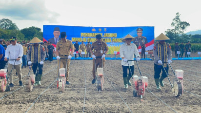 Perkuat Swasembada Pangan, Polri Gelar Penanaman Jagung di Lahan Seluas 89 Hektar di Lampung Selatan