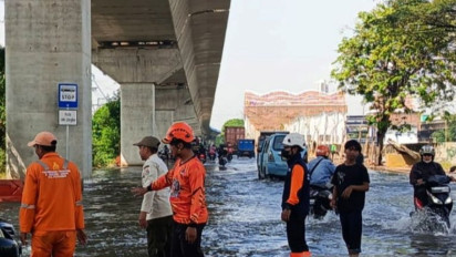 Update Banjir Rob Jakarta, BPBD: 16 RT dan Jalan RE Martadinata Digenangi Air Laut hingga 60 Cm