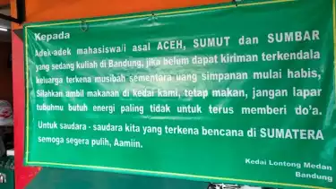 Viral Warung Lontong Khas Medan di Bandung Beri Makanan Gratis untuk Mahasiswa Sumatera dan Aceh