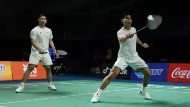 Sabar/Reza saat perkuat Tim Bulutangkis Indonesia di SEA Games 2025