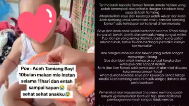 Viral Bayi di Aceh Tamiang Makan Mie Instan