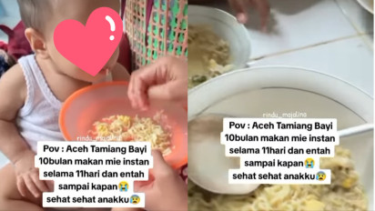 Di Tengah Larangan Kemenkes soal Sufor, Viral Bayi Makan Mi Instan di Aceh Tamiang jadi Sorotan Publik