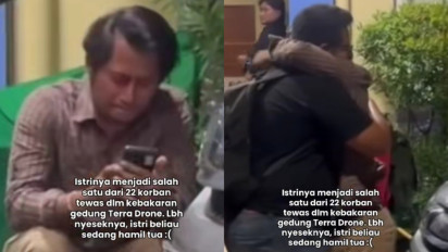 Duka Mendalam Suami, Istri Tengah Mengandung Anak Pertama Tewas Terjebak di Gedung Terra Drone