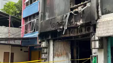 Gedung Terra Drone terbakar