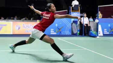 Putri Kusuma Wardani selaku tunggal putri Indonesia di SEA Games 2025.