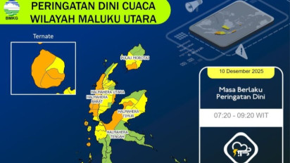 Waspada Cuaca Ekstrem di Maluku Utara Hingga 13 Desember
