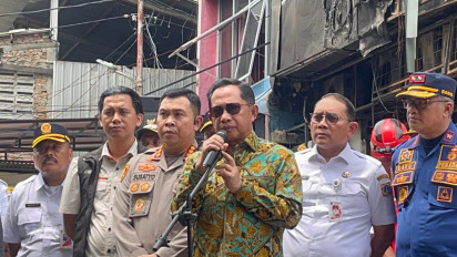 Tinjau TKP Kebakaran Gedung Terra Drone, Mendagri Ungkap 22 Orang Tewas Karena Asap Zat Beracun