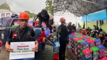 Pendistribusian bantuan 125 paket hygiene kit dari pemain Timnas Indonesia, Calvin Verdonk untuk korban bencana banjir di Sumatera