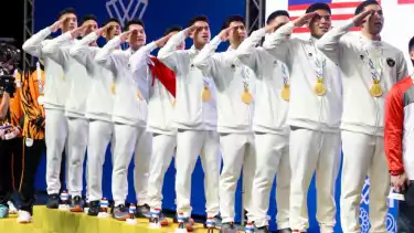 Tim beregu putra bulu tangkis Indonesia raih medali emas di SEA Games 2025.