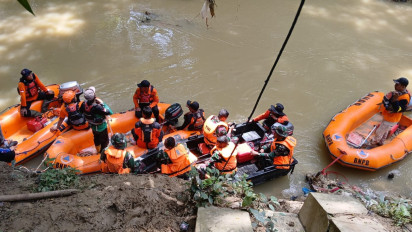 Tim Gabungan Terus Berjibaku Cari Tiga Santri di Sungai Lusi Blora