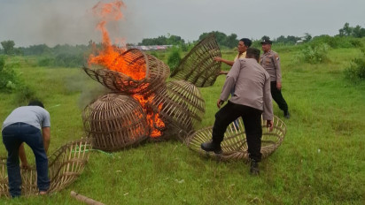 Polres Mojokerto Bongkar Lokasi Judi Sabung Ayam di Kutorejo