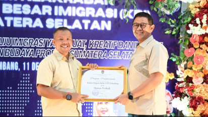 Imigrasi Palembang Dapat 2 Penghargaan, Penyerapan Anggaran Terbaik dan Kehumasan Terbaik