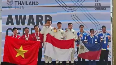 Menembak beregu putra tambah medali emas untuk Indonesia di SEA Games 2025.