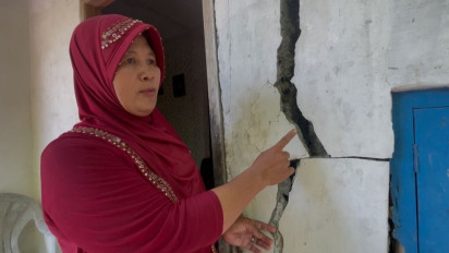 Tanggul Sungai Slumbung Tergerus, Tujuh Rumah Warga Mojowarno Terancam Ambruk