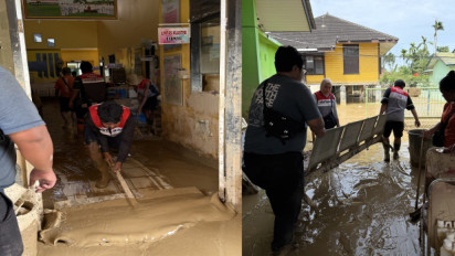 Pulihkan Layanan Kesehatan Warga Aceh Tamiang, Pertamina Bersama Warga Bersihkan Puskesmas Rantau