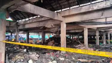 Kondisi Pasar Induk Kramat Jati usai kebakaran