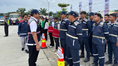 Hadapi Libur Nataru, Pengelola Tol Medan - Binjai Gelar Apel Siaga di Rest Area KM 10