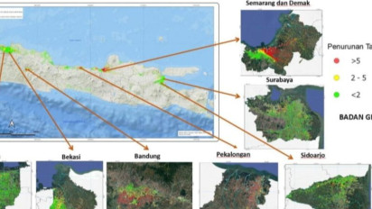 Badan Geologi Ungkap Muka Tanah Sejumlah Kota Besar Indonesia Turun Lebih dari 5 Cm per Tahun, Apa Saja?