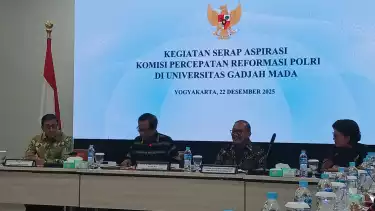 Public hearing yang diselenggarakan oleh Komisi Percepatan Reformasi Polri di Fakultas Hukum UGM Yogyakarta, Senin (22/12/2025).