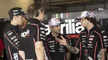 Dua pembalap Aprilia, Jorge Martin dan Marco Bezzecchi