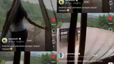 Kolase foto dugaan liburan bareng Aura Kasih dan Ridwan Kamil di sebuah glamping