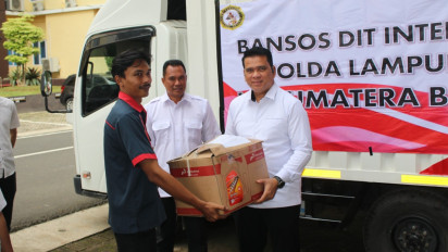 HUT Intelijen Polri ke-80, Dit Intelkam Polda Lampung Kirim Bantuan ke Sumbar