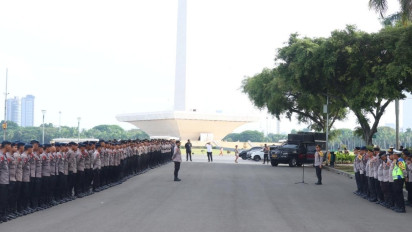 2.617 Personel Gabungan Dikerahkan Kawal Demo Buruh di Monas Hari Ini