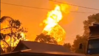 Pipa PT TGI di Inderagiri Hilir Riau Meledak dan Terbakar