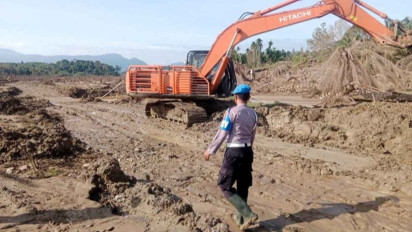 Percepat Pemulihan Wilayah Bencana di Aceh Utara, Polri Kerahkan Alat Berat