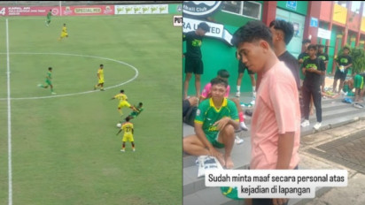 Pemain PS Putra Jaya Dipecat Usai Layangkan Tendangan Kungfu ke Dada Penggawa Perseta di Liga 4