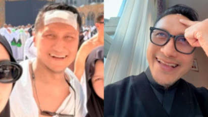 Lagi di Arab, Arie Untung Malah Mengalami Insiden Kepala Bocor saat Umrah: Mungkin Sujud Aku Kurang