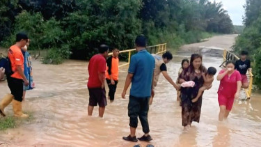 Banjir Melanda Muara Enim, Akses Jalan Desa Gemawang Tertutup