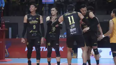 Pemain Jakarta Bhayangkara Presisi beraksi di Proliga 2026.