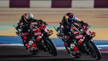 Dua pembalap Aprilia, Jorge Martin dan Marco Bezzecch di MotoGP 2025