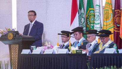 Hadir di Pengukuhan empat Guru Besar, Wiranto: Kegigihan dalam Mendidik Anak Bangsa