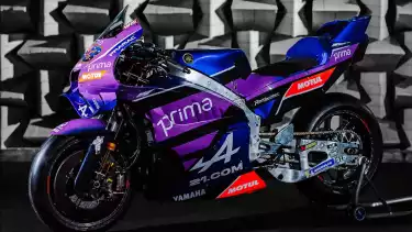 Tampilan motor YZR-M1 milik pembalap Prima Pramac Yamaha di MotoGP 2026.