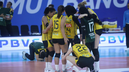 Hajar Jakarta Popsivo Polwan Tiga Set Langsung, Gresik Phonska Plus Jaga Rekor Sempurna di Proliga 2026