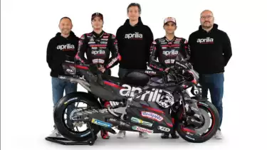 Marco Bezzecchi dan Jorge Martin di peluncuran tim Aprilia untuk MotoGP 2026