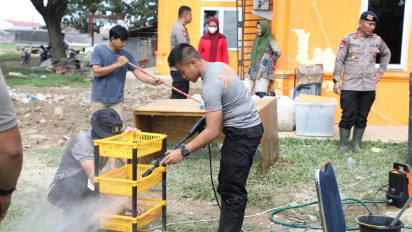 Taruna Akpol Lakukan Aksi Bersih-Bersih Jelang Pembukaan Latsitardanus 2026 di Aceh Tamiang