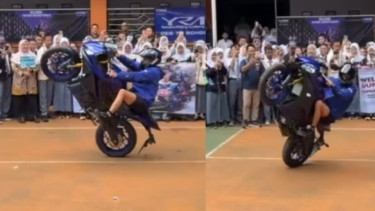 Momen Langka! Pebalap MotoGP Toprak Razgatlioglu Atraksi di Hadapan Pelajar Jakarta