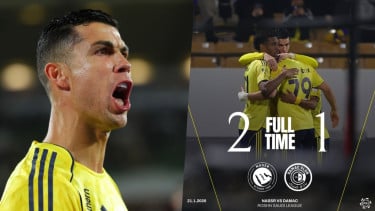 Al Nassr Sukses Taklukan Damac FC 2-1, Ronaldo Kembali Jadi Aktor Kemenangan Faris Najd