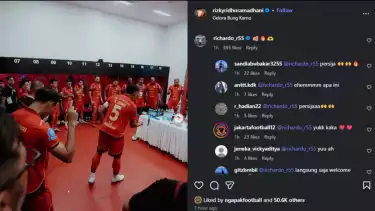 Ricky Kambuaya komentar di Instagram Rizky Ridho, sinyal ke Persija Jakarta?