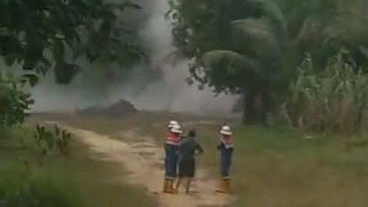 Pipa Pertamina di Desa Gunung Raja Bocor Semburkan Gas, Warga Ngungsi Khawatir Terjadi Ledakan