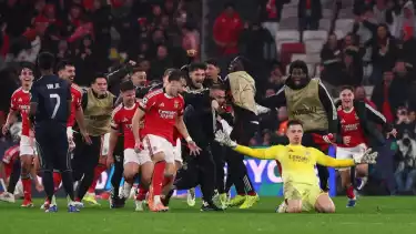 Benfica rayakan gol Anatoliy Trubin ke gawang Real Madrid